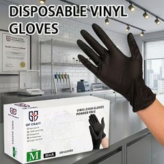 Black Vinyl Gloves: Food Grade, Latex & Powder-Free (100-Count)