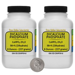 Dicalcium Phosphate [CaHPO4] 98+% USP Grade Powder 1 Lb in Two Bottles USA