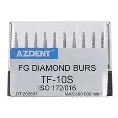 AZDENT Dental Diamond Burs Super Coarse Black FG 1.6mm for High Speed Handpiece